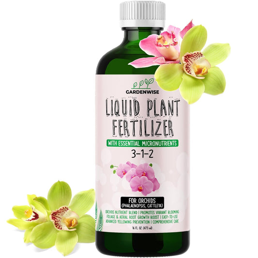 Liquid Orchid Fertilizer Concentrate 3-1-2 with Micronutrients Orchid Care Made Easy (16 OZ)