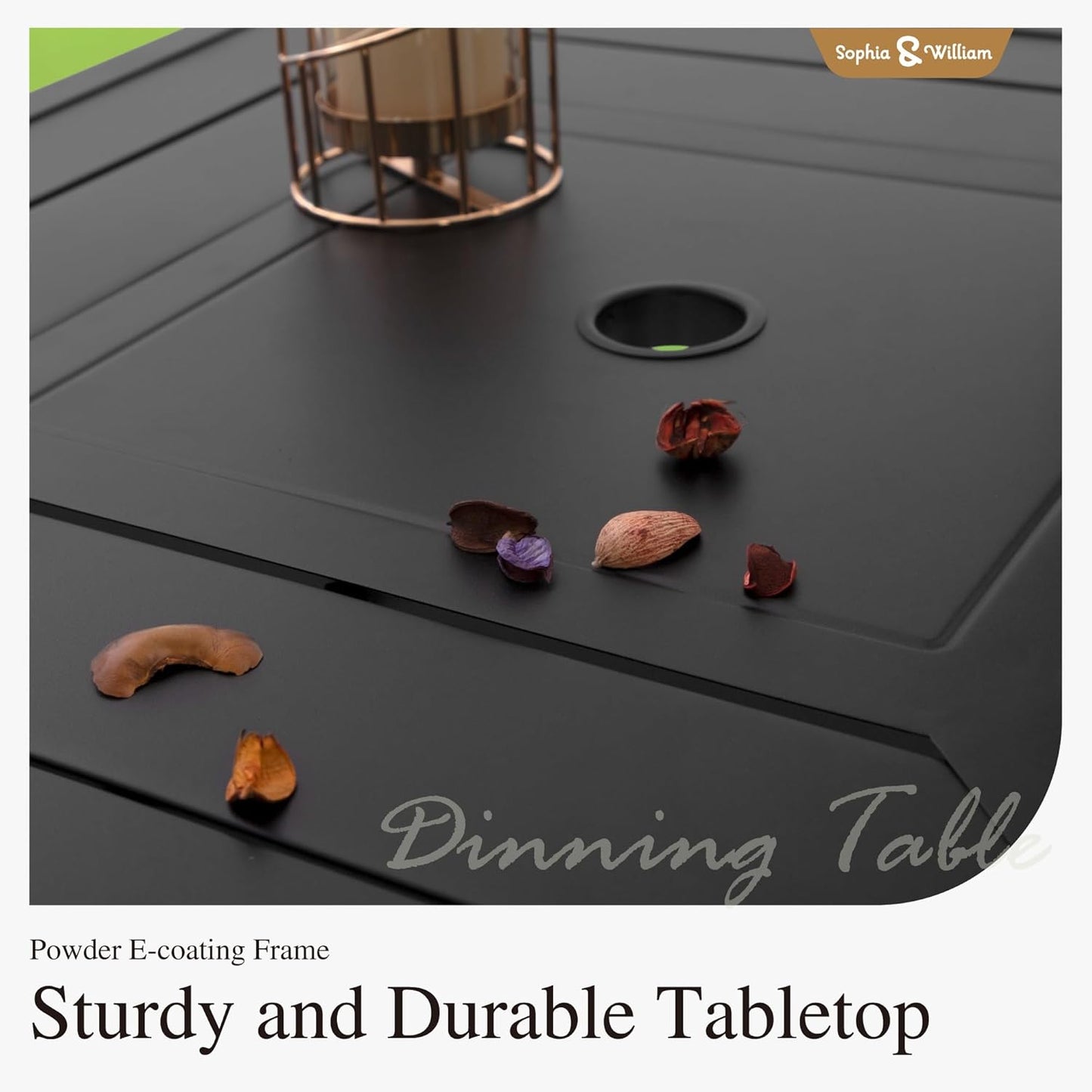 Sophia & William 3 pcs Outdoor Bar Set, Patio Bar Table and Chairs Set, Counter Height Patio Set - 2 x Swivel Bar Chairs, 1 x Square Bar Table