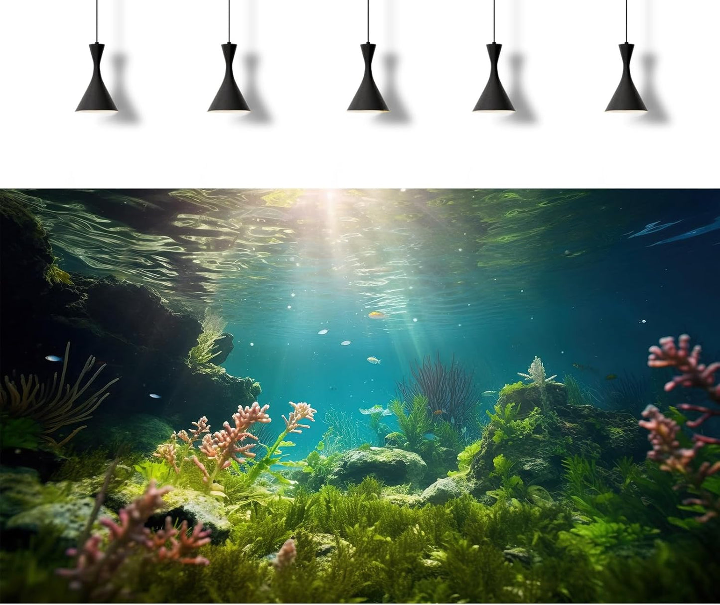 Ocean Floor Fish Tank Background Under The Sea Aquarium Background Underwater Aquatic Plants Sunray Terrarium Backgrounds Deep Sea Rock Tropical Aquarium Fish Tank Backgrounds Decors 72x16in