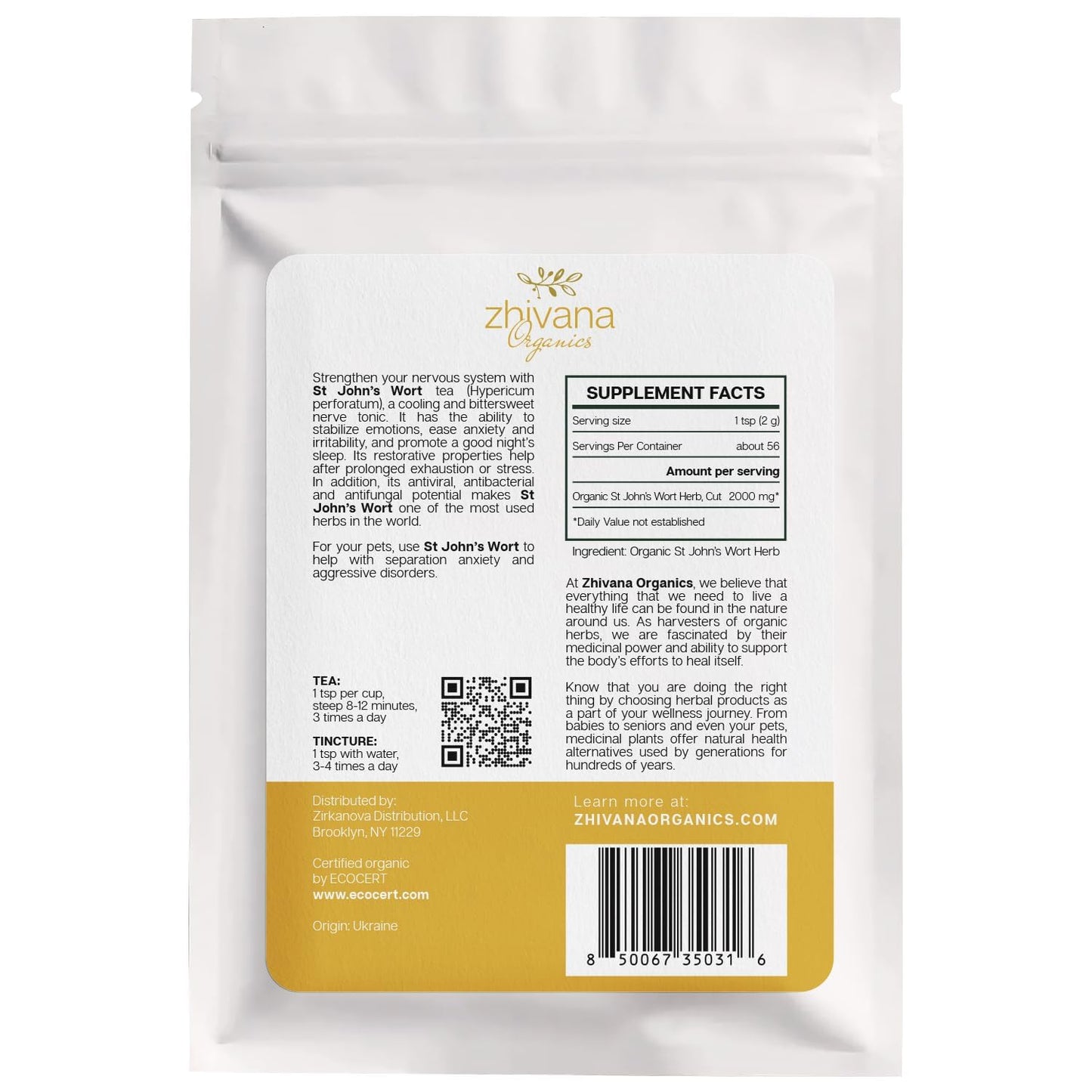 Organic St Johns Wort Herb (4 oz.) – 100% Pure Dried Saint John’s Wort Tea – Te de Hierba de San Juan Organica