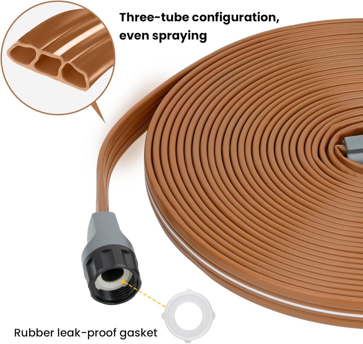 LINEX Sprinkler Soaker Hose 30 ft for Garden, Watering Hose with Holes, High-Efficiency Sprinklers System for Lawn and Garden with Staples