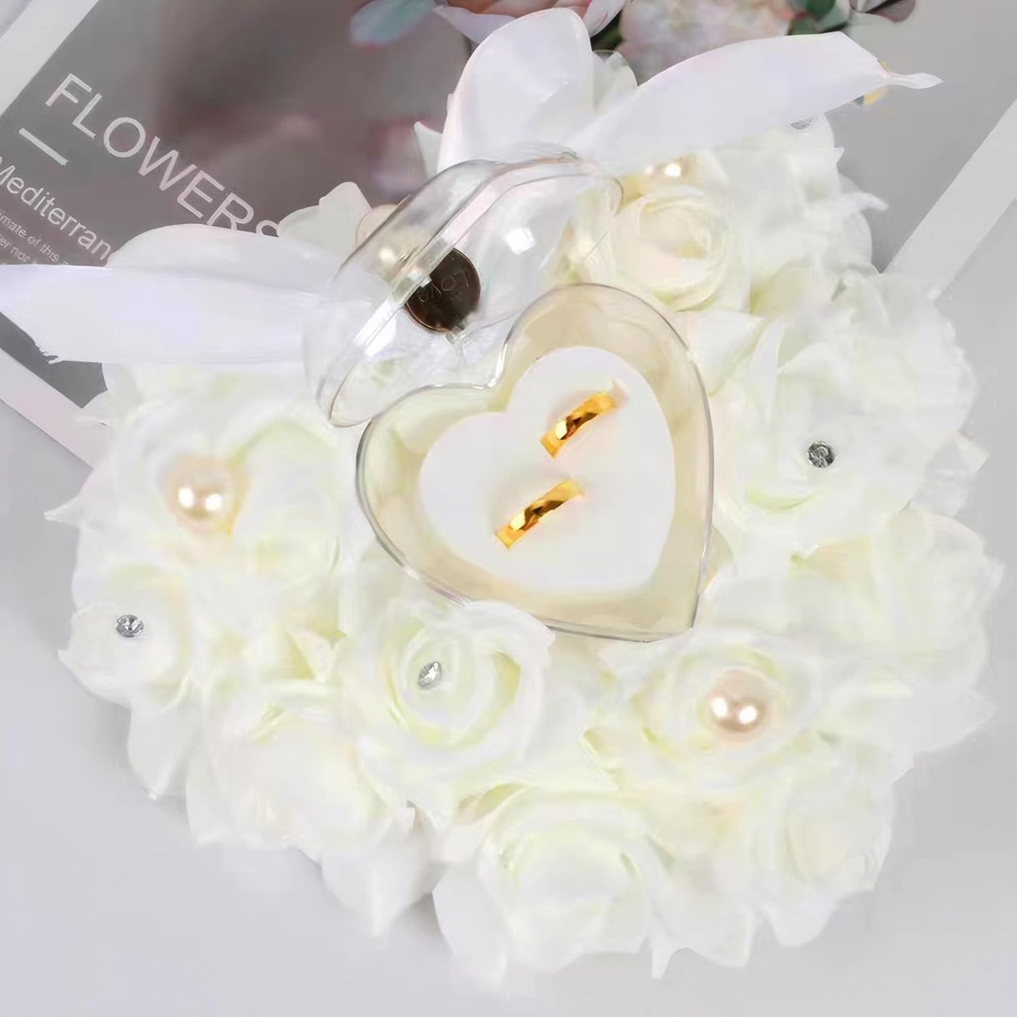 500 Pcs 1.4 Inch Mini Artificial Flowers Head Bulk 5 in 1 Set Faux Foam Fake Small Rose Tiny Baby Flores Bouquet Cake Gift Home Decoration DIY Craft (Ivory)