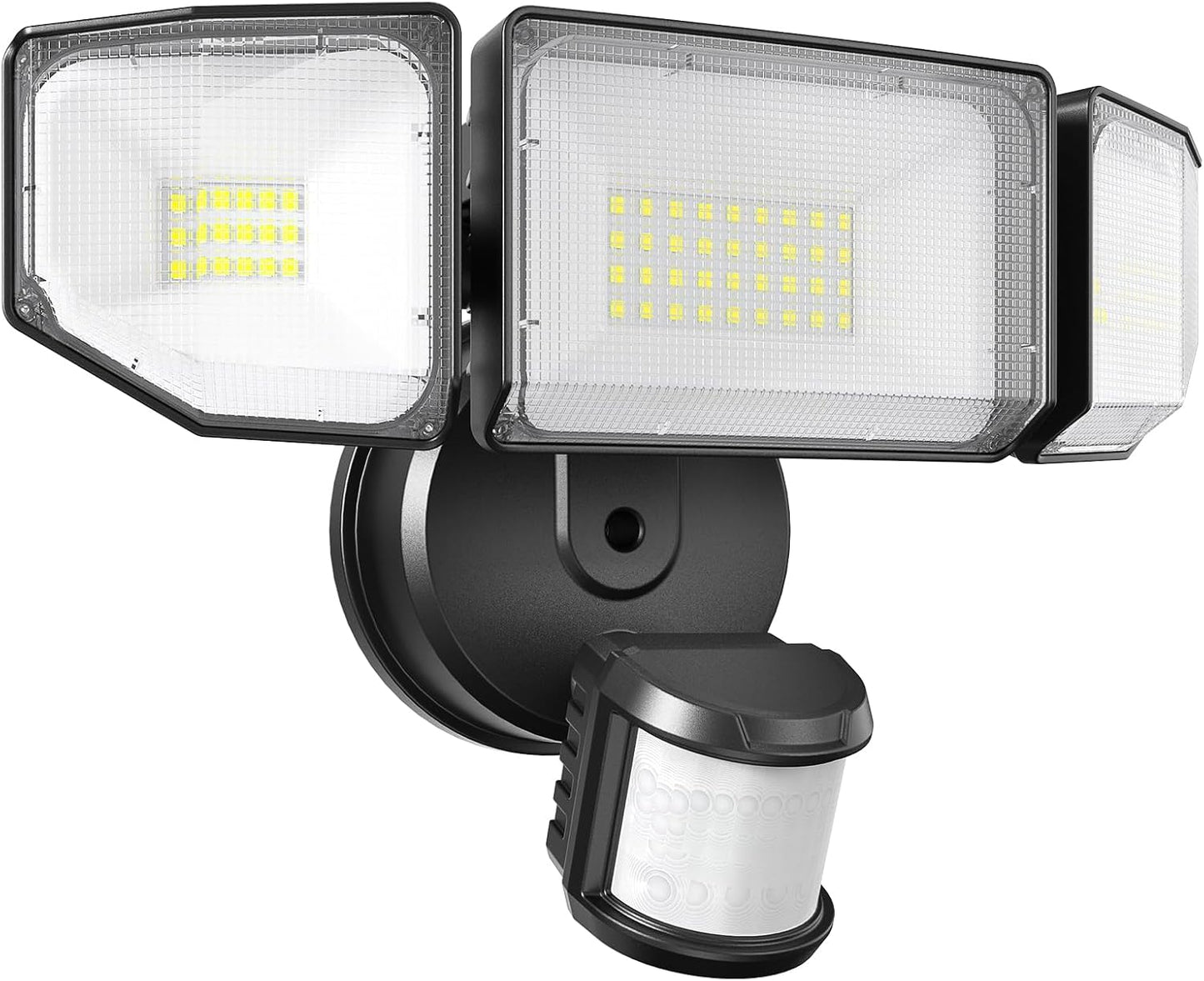 85W LED Security Lights Motion Sensor Light Outdoor, 8500LM Dusk to Dawn, IP65 Waterproof, 6500K, 3 Head Motion Detected Flood Light, Floodlight for Outside, Garage, Yard, Porch (Black)
