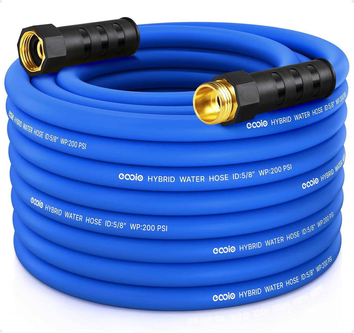 Heavy Duty Garden Hose 75 ft, Non-Expanding Flexible Water Hose, Kink Resistant Lightweight Hybrid Hose, Leakproof Hose Male to Female Fittings