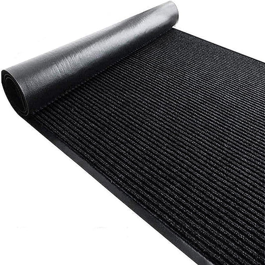 TANYOYO 3' X 6' Commercial Grade Door Floor Mat Brush Step Entrance Mat Vinyl Backed Utility Doormat Heavy Duty Floor Rugs Commercial Outdoor Carpet Indoor Entrance Mat，Black