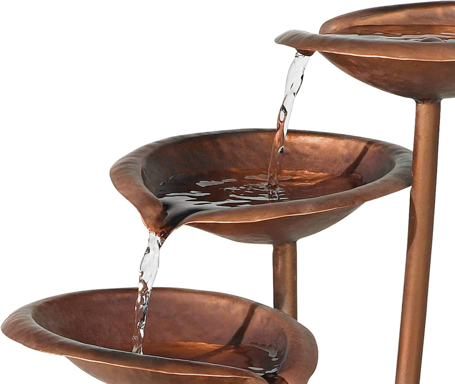 Ashton Water Lilies and Cat Tails 33" High Large Asian Indoor Outdoor Decor Resin Floor Fountain Standing Waterfall Tiered Water Feature for Outside Garden Patio Yard Backyard - John Timberland