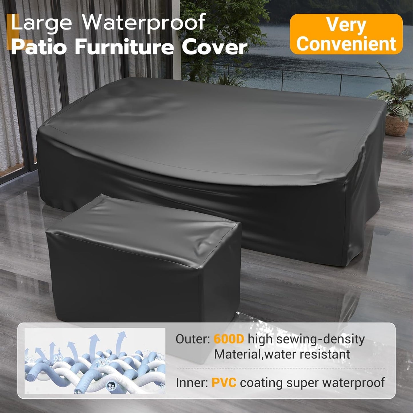 UDPATIO Patio Furniture Set with Fire Pit Table, 8 Piece Outdoor Sectional Modular Sofa, Wicker Outdoor Furniture Conversation Sets with Waterproof Cover for Backyard Deck(Grey/Black)