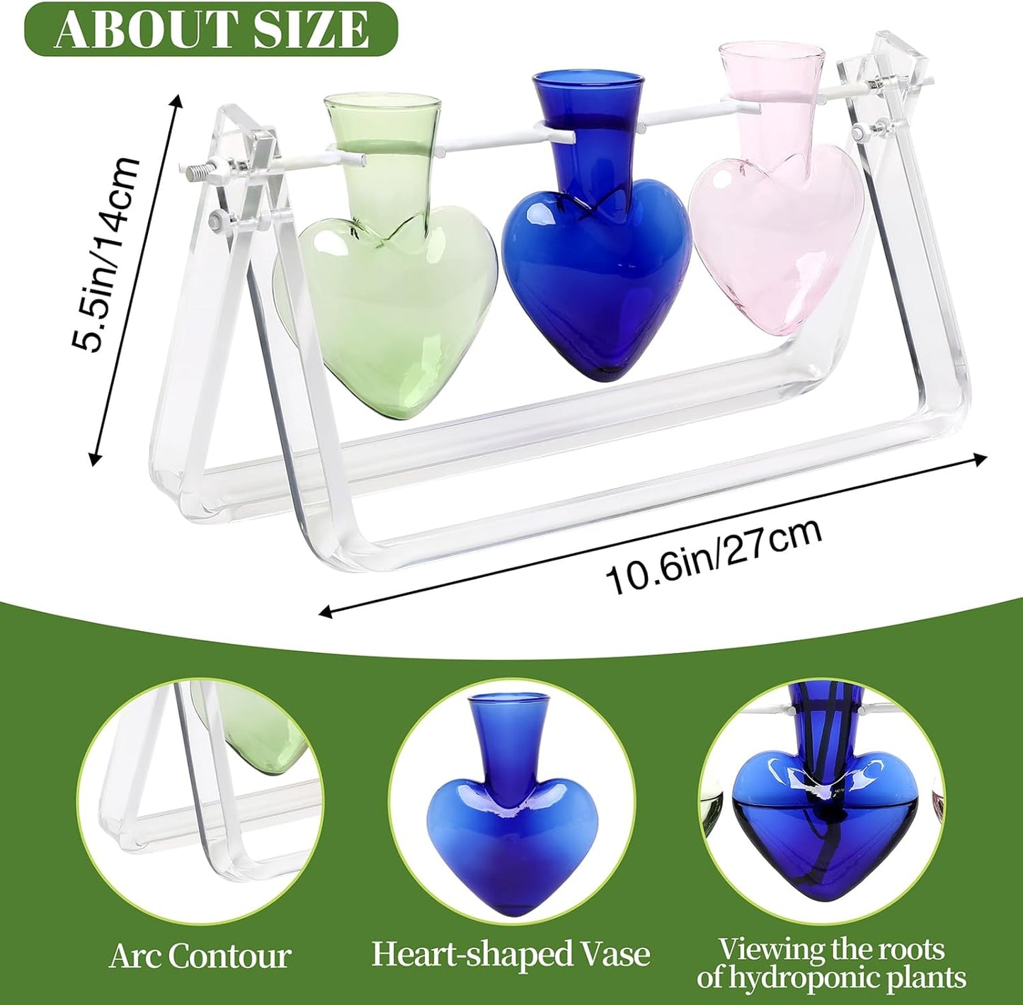 Plant Terrarium Propagation Stations with Acrylic Stand Birthday Gifts for Women Plant Stand Indoor Office Home Decor