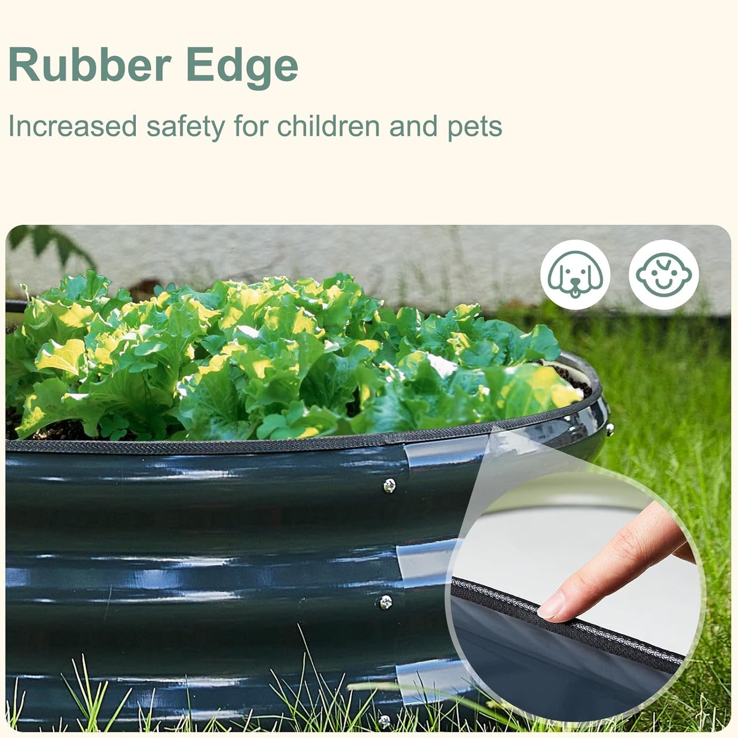 2Pcs 12" Tall Coal Grey Oval Galvanized Steel Raised Garden Bed - 7x3ft Modular Metal Planter Box for Outdoor Gardening | Durable Metal Raised Flower Beds Outdoor Large Planters