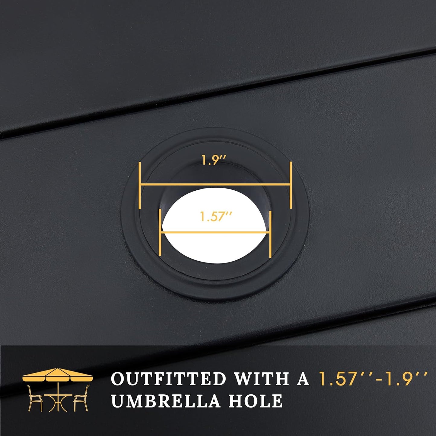 VICLLAX Patio Dining Set for 4, Outdoor Furniture Set Includes 1 Square Patio Table and 4 Stacking Patio Sling Chairs, Black Tabletop and Red Fabric