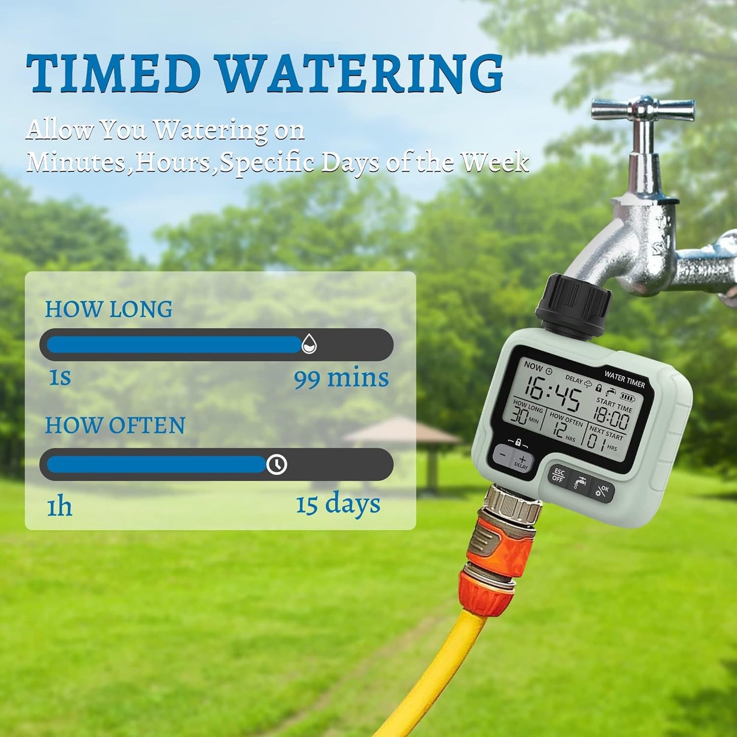 Hose Timer,Sprinkler Timers for Watering,Automatic Outdoor Water Timer,Garden Irrigation System Controller,Timed Sprinklers for Yard,Hoses Timer for Lawn,Misting Cooling