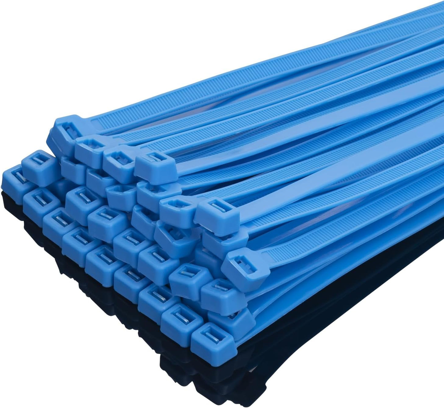 XINGO 14 Inch Blue Zip Ties Heavy Duty 100 Pack, 120 LBS Tensile Strength, Premium Nylon Cable Wire Ties, Self-locking Plastic Ties for Indoor and Outdoor Use