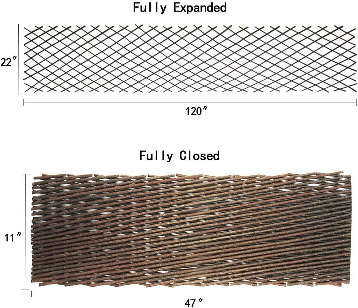 Nature Willow Trellis Expandable Plant Support Plant Climbing Lattices Trellis Willow Expandable Trellis Fence for Climbing Plants Support 36x92 Inch,Double Panel (1)