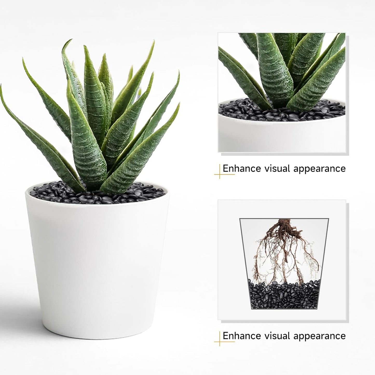 5 lbs Black Pebbles for Indoor Plants, Succulent, Bamboo, Vase, 3/8" Plant Rocks for Pots Indoor, Small River Rocks Decorative Pea Gravel, Highly Polished