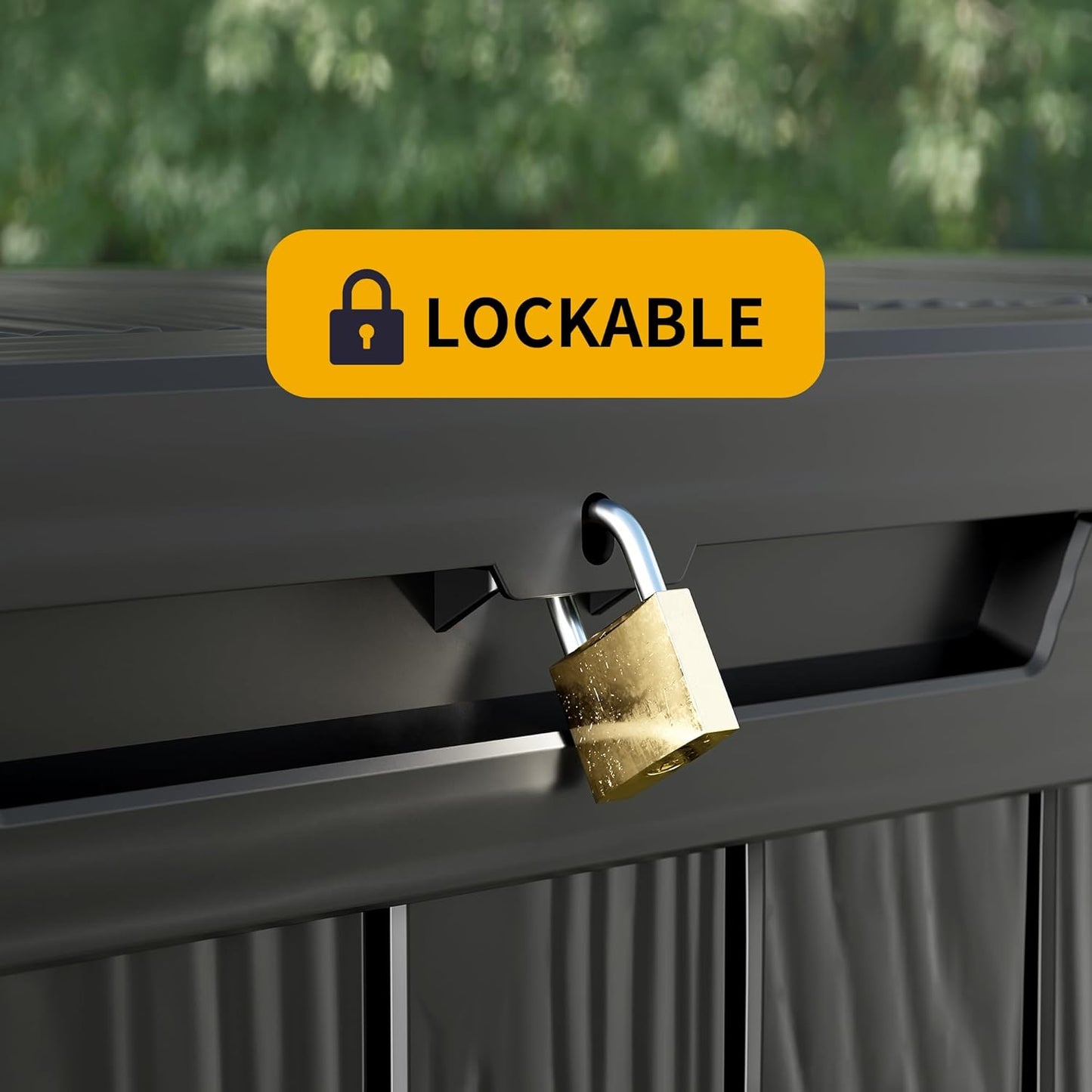 150 Gallon Outdoor Storage Box Waterproof Lockable Resin Deck Box Large, Patio Storage Bin for Pool Accessories Cushion Furniture, Garden Tools, UV-Resistant Outside Delivery Black