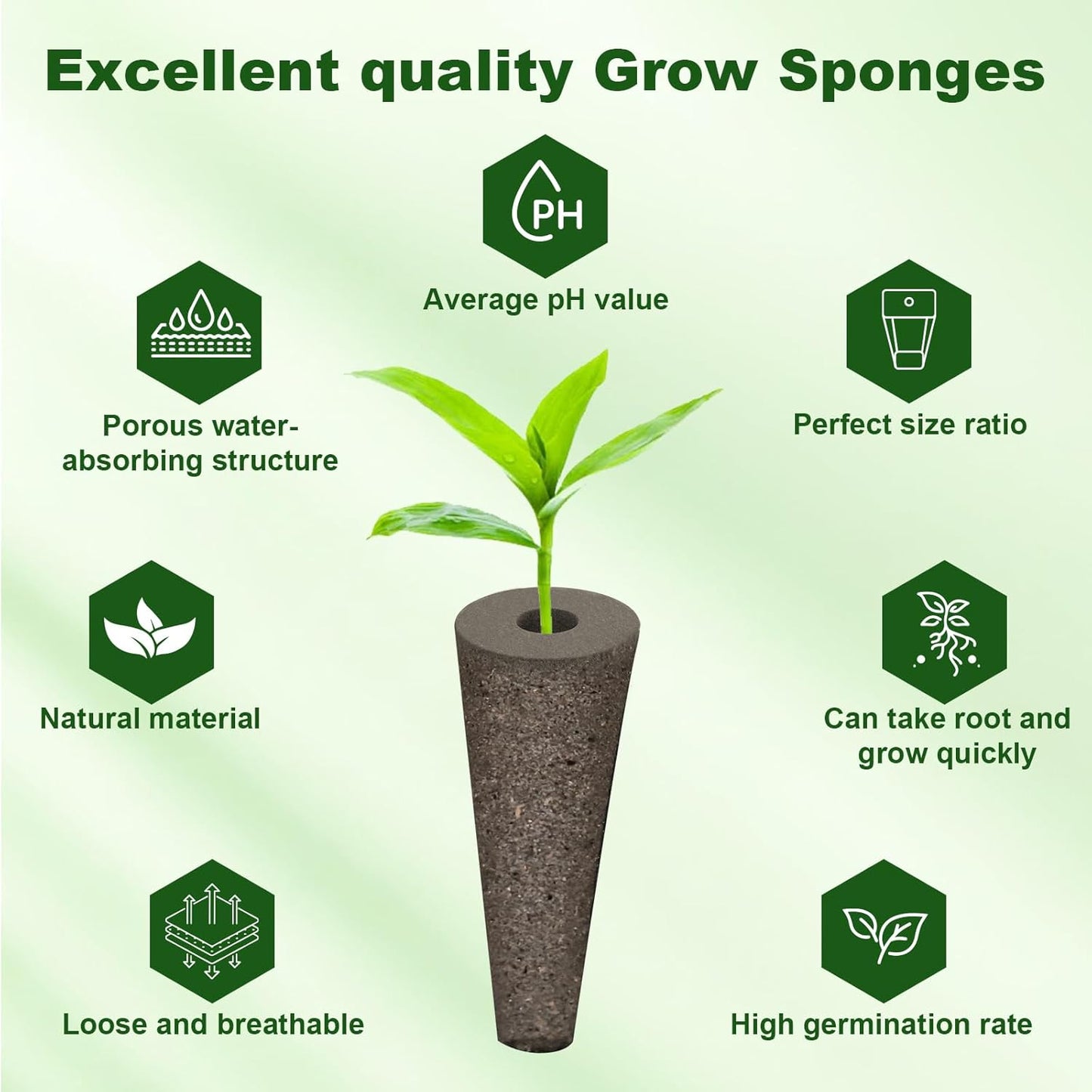 215 Pack Hydroponic Pods Supplies for Aerogarden Pods, Grow Sponges for Hydroponics, Seed Pods Kit with 100 Grow Sponges, 102 Pod Labels,12 Plant Labels, 1 Tweezer for Hydroponic Indoor Garden System