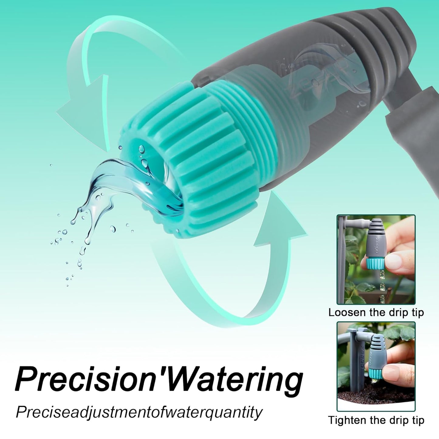 Zeego Automatic Drip Irrigation Set Universal Accessories, Including Adjustable drip Heads and Related Accessories.