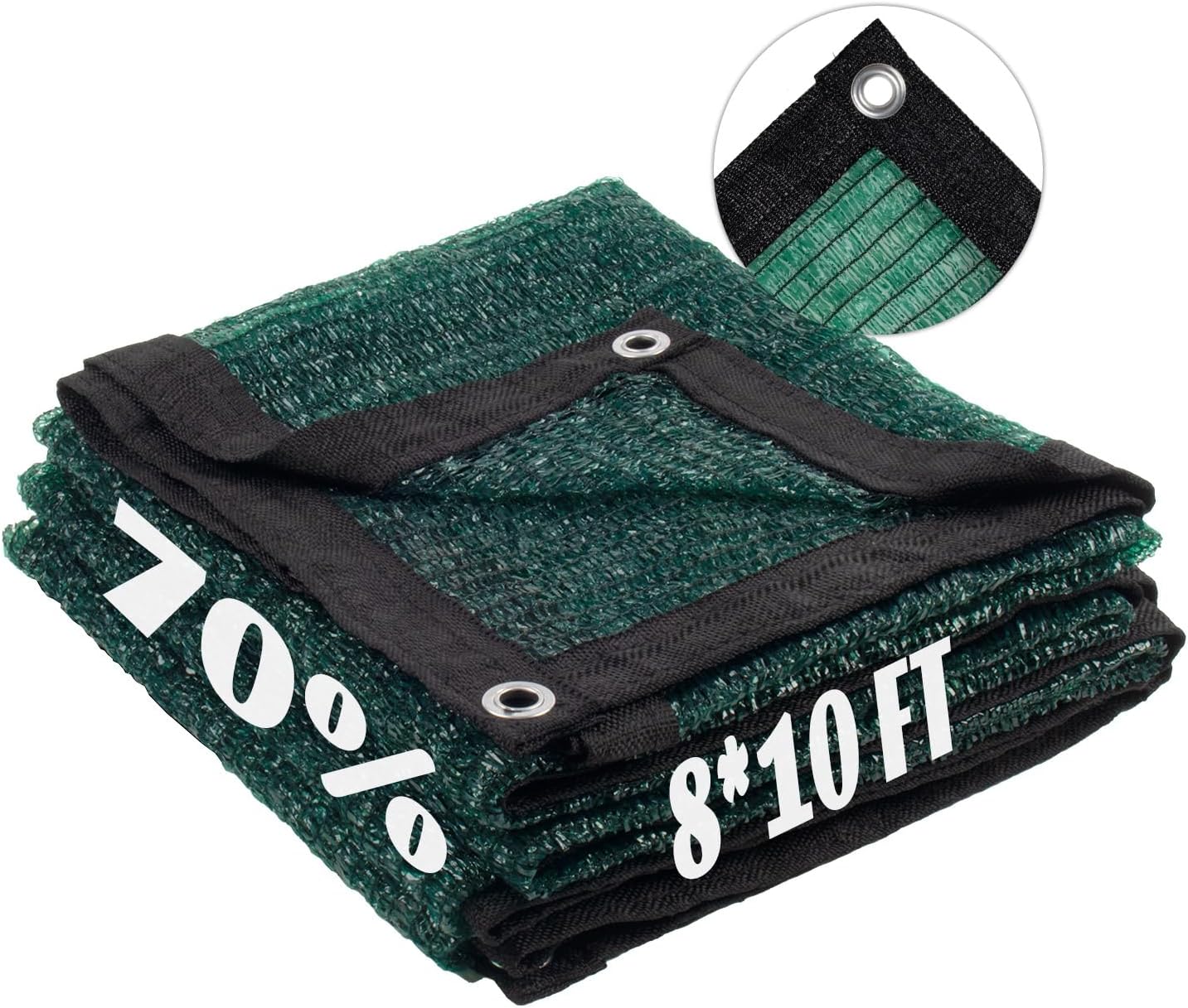 LOVE STORY 8x10FT 70% Green Shade Cloth Sun Shade Net with Grommets Sunblock Net Mesh Tarp for Garden,Plants Cover,Greenhouse and Patio