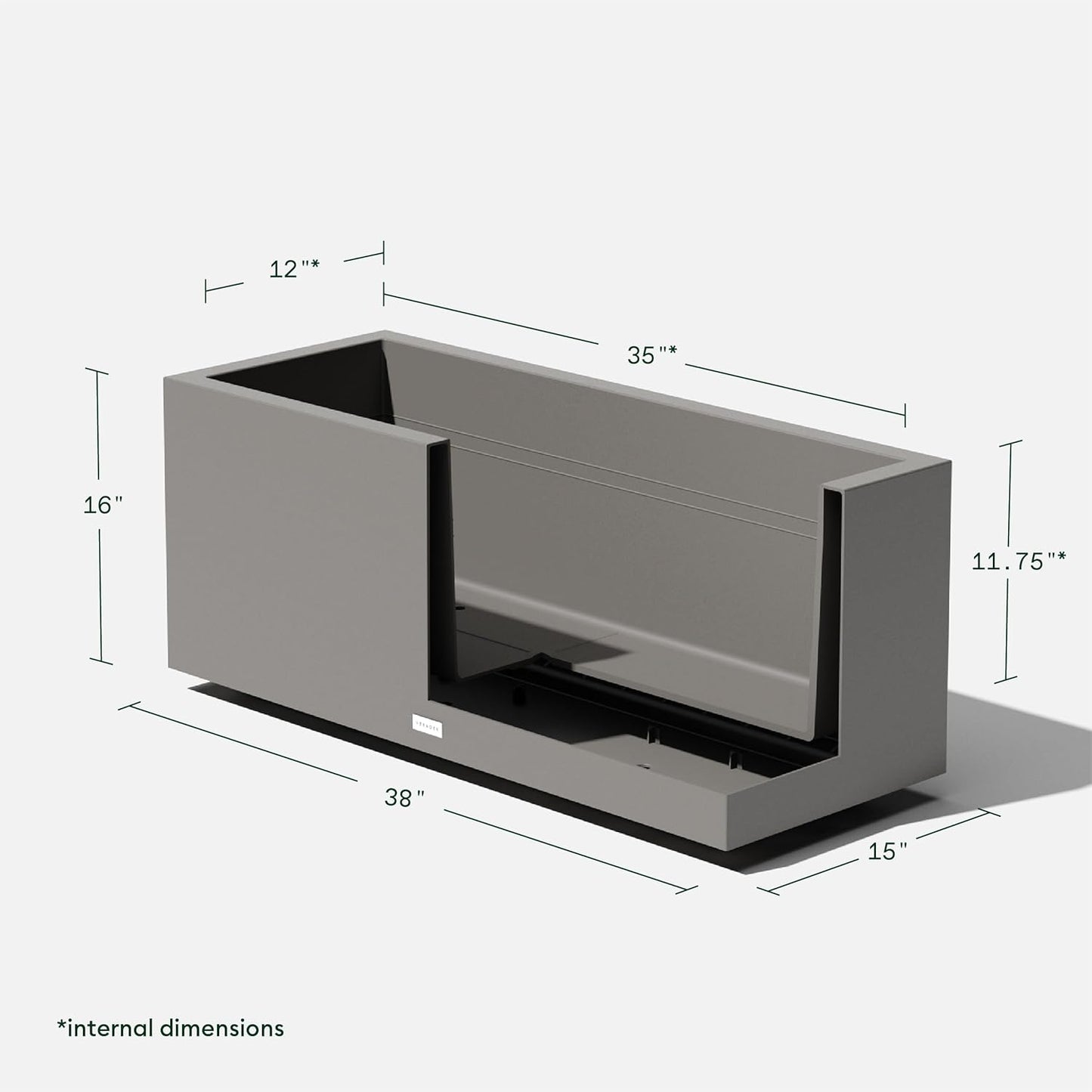 Veradek Block Series Long Box Planter - Large Rectangular Planter for Indoor or Outdoor Patio/Porch | Durable All-Weather Use with Drainage Holes | Modern Décor for Tall Plants, Flowers or Shrubs
