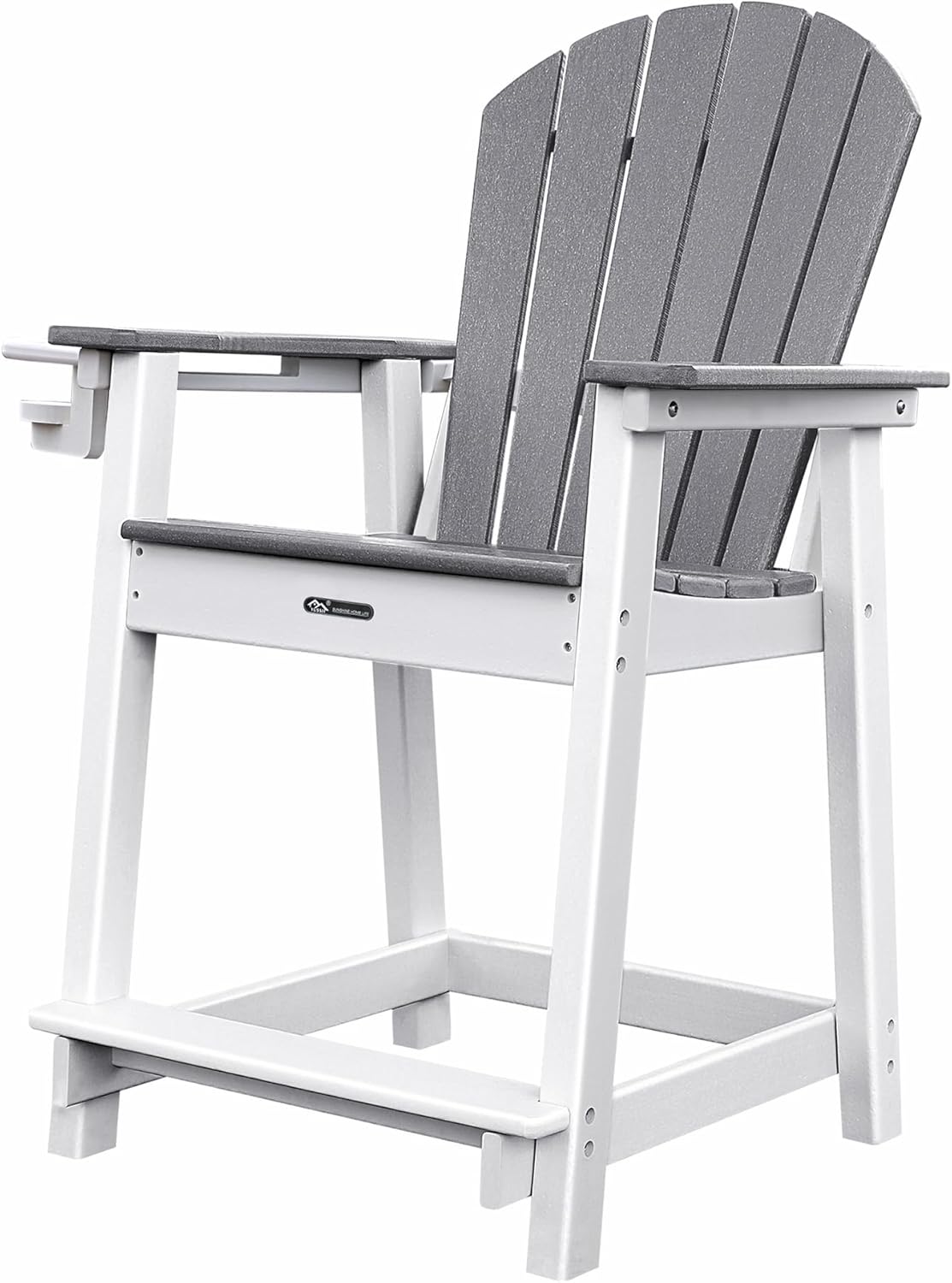 Patio Bar Tables, Outdoor Bar Table, Tall Adirondack Chairs Patio Bar Tables Set (Gray, 1 PCS Chair)