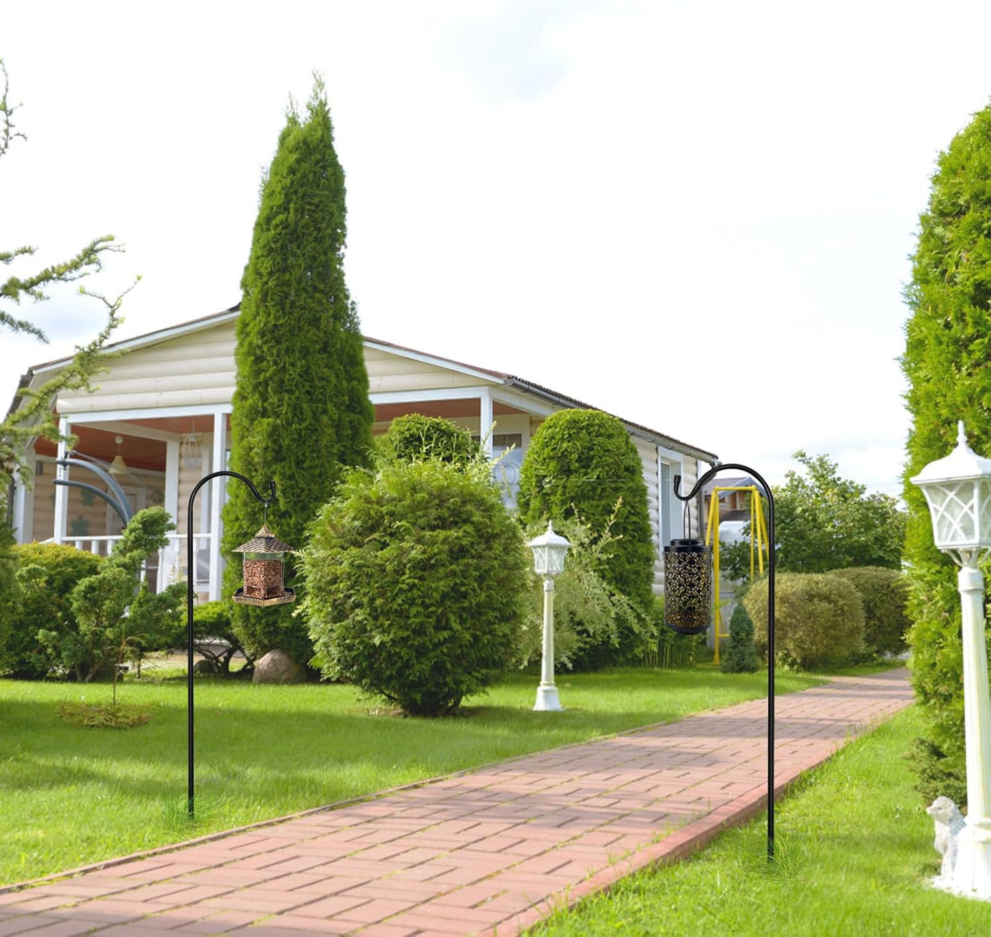 MIXXIDEA 37” Inch Heavy Duty Garden Shepherds Hooks for Outdoor Height Adjustable Plant Hangers Outdoor Shepherds Hook for Bird Feeders, Lanterns,Outdoor Décor, Plants, Wedding, Garden (37inch 8PK)