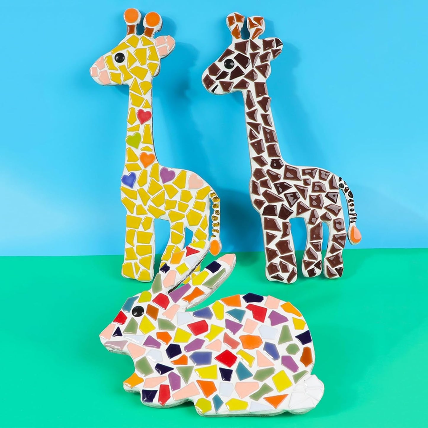 Ceramic Mosaic Tiles for Crafts, Triangles Trapezoids Polygons Shape Mosaic Pieces for Craft Supplies (Irregular Size,200g) (Dark Green)