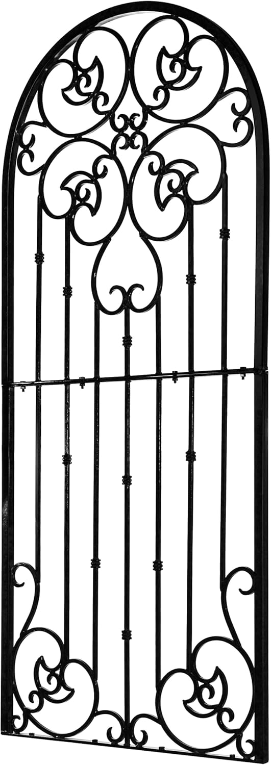 H Potter Large Garden Trellis Wrought Iron Heavy Scroll Metal Decoration Model GAR545 (Large Black)