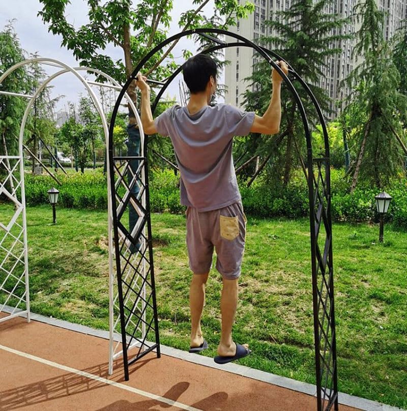 Heavy Duty Steel Garden Arbor & Trellis Arch for Grape Vines Climbing Plants Pergola Outdoor Theme Decoration Archway 180cm 260cm 340cm 140cm (Color : Black, Size : 102" W x 91" H)
