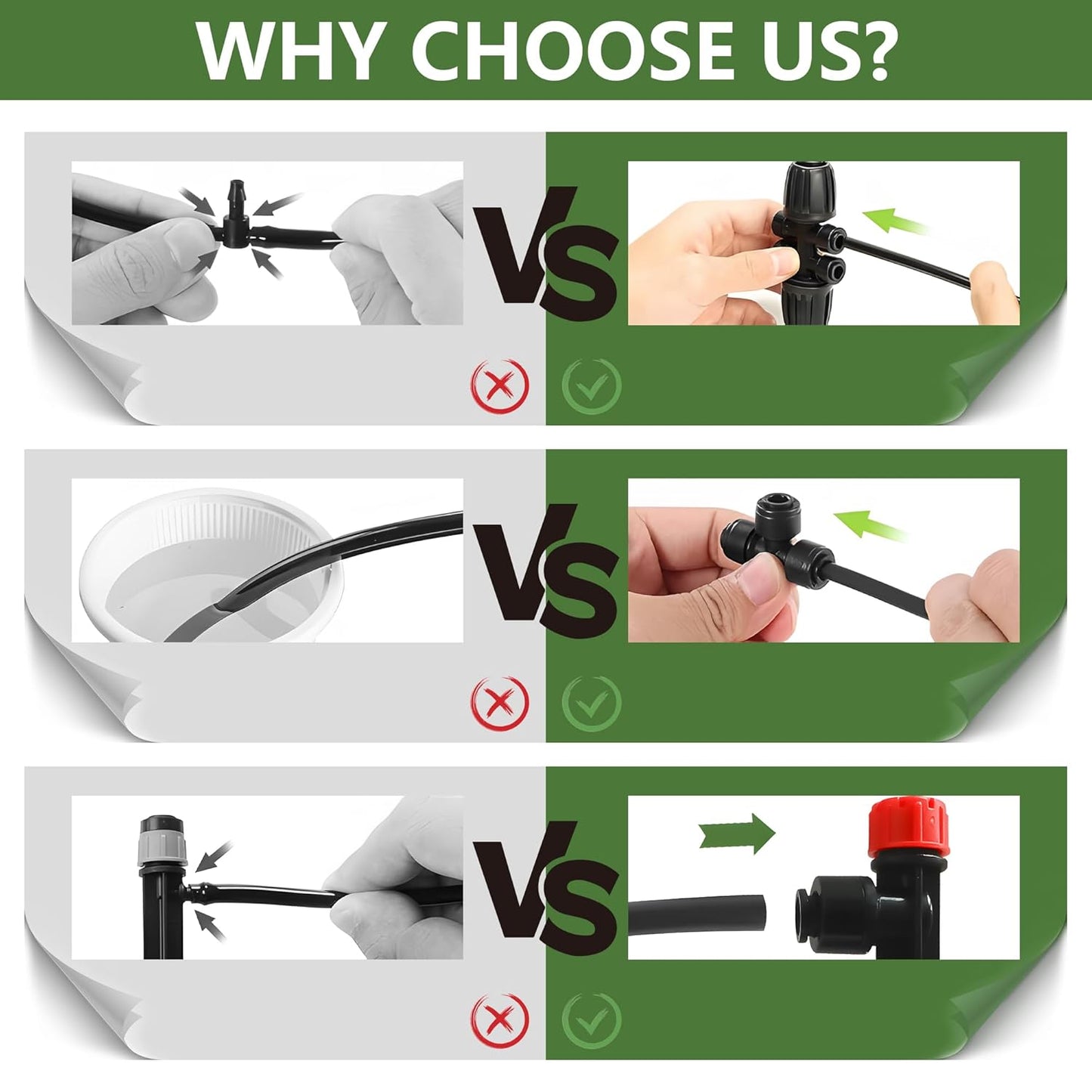 230FT Watering System for Outdoor Plants, Quick-Connect Garden Drip Irrigation Kits with 1/2" & 1/4",Hose Irrigation Equipment, Adjustable Nozzles & Sprinklers for Yard, Greenhouse,Raised Bed,Lawn