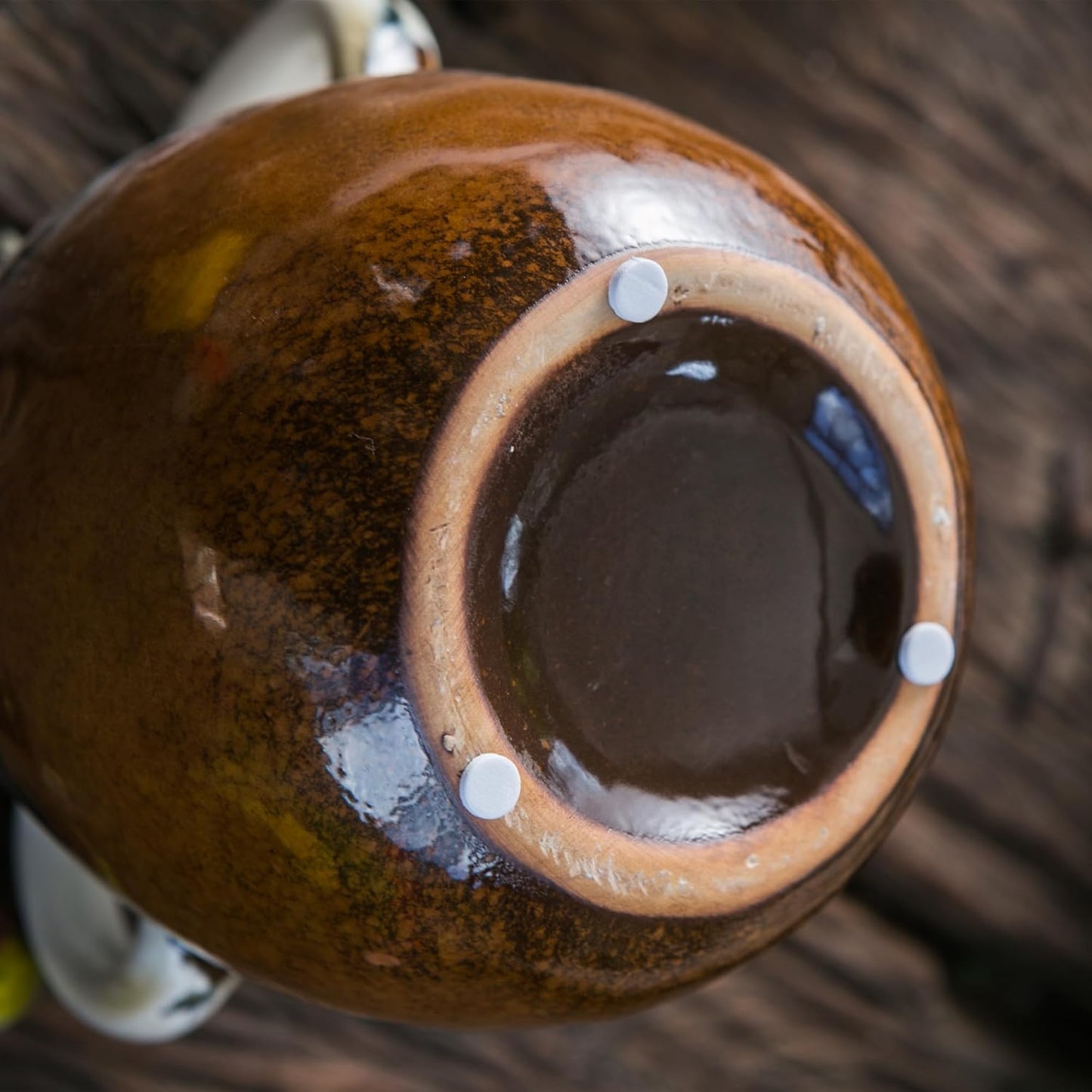 Multi Gradient Ceramic Vase with 2 Handles, Modern Farmhouse Decor, Rustic Terracotta Pottery, Decorative Flower Vases, Clay Small Vase, Centerpiece for Dining Table - 7 Inch Tall