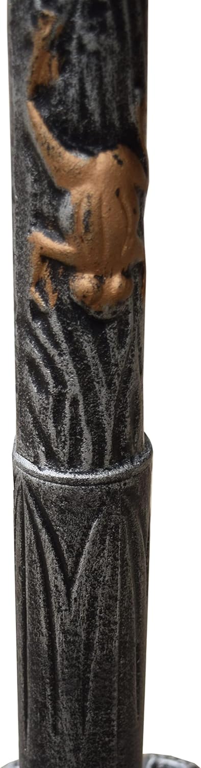 Oakland Living Sunflower Butterfly Bird Bath, Antique Pewter, Silver