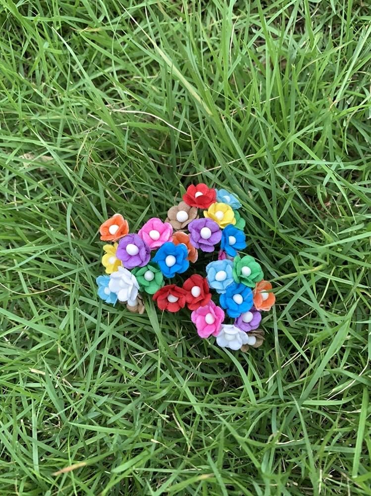 100 pcs Mini Flowers Mulberry Paper Flowers 13-15 mm Scrapbook Craft Card DIY Craft Using for Crafts, Bouquets, Scrapbooks, Decorations, Greeting Cards Artificial Flowers (Mixed 10 Colors)