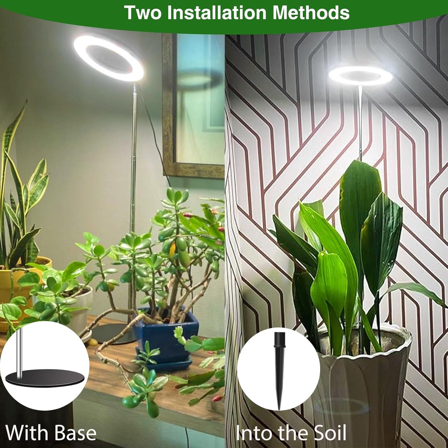 Grow Lights for Indoor Plants Full Spectrum, 80 LEDs Plant Light for Indoor Plants, Height Adjustable 6.3in Desktop Growing Lamp with Auto Timer 6/12/16Hrs, 3 Optional Spectrums,5 Brightness