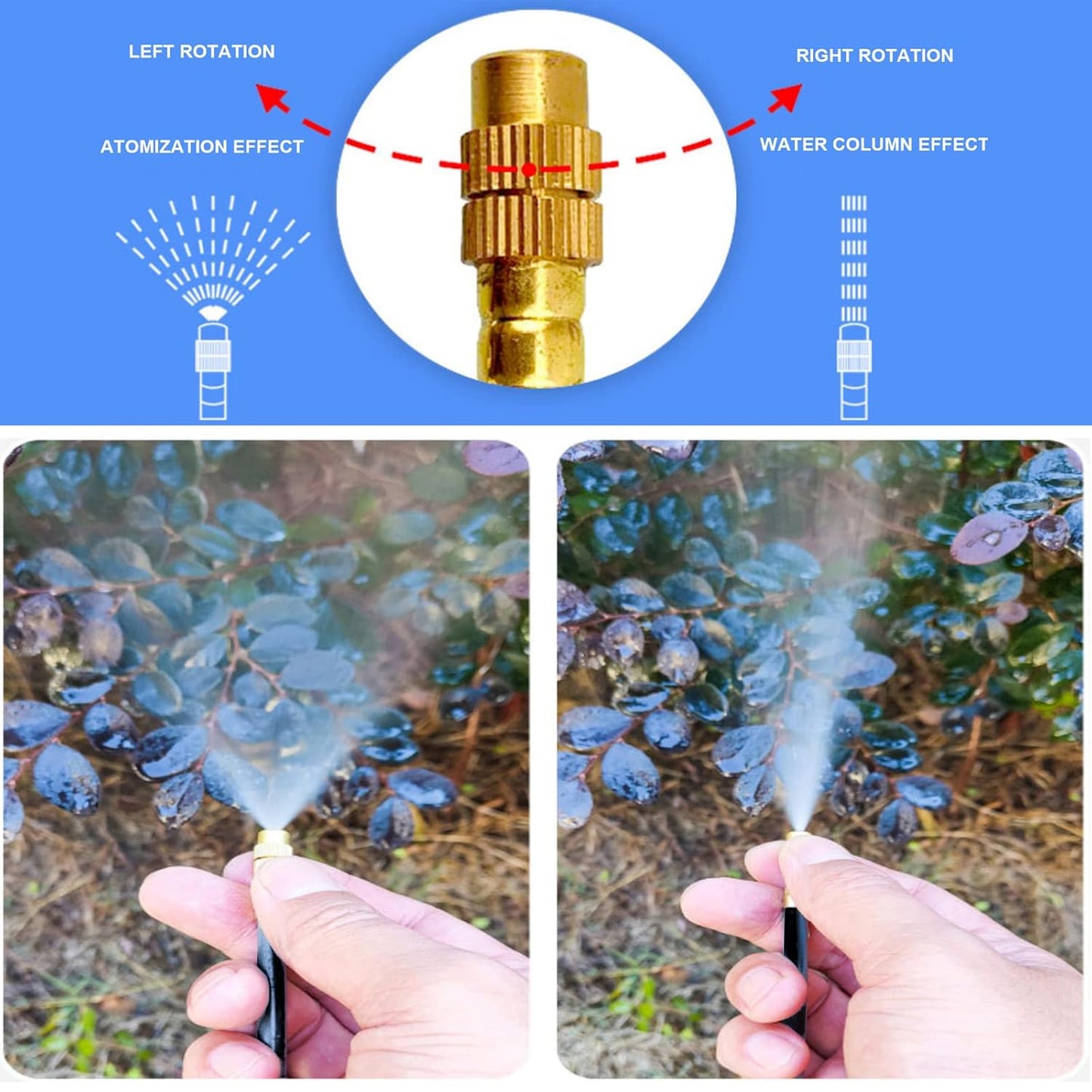 New drip Irrigation kit, Automatic Garden Watering System, Quick Connector and 360-degree Bending Dropper atomizing Copper Nozzle, Garden Plant Lawn Courtyard Watering System. (Timer)
