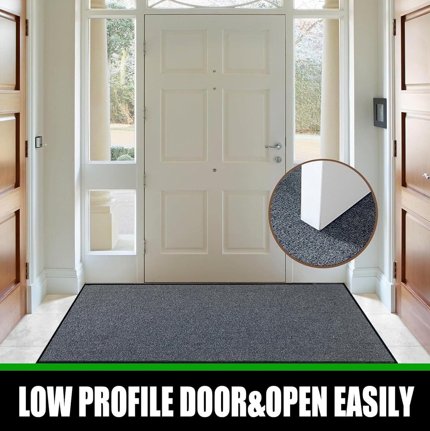 Heavy Duty Doormat, 3'x10' Indoor Outdoor Entry Rug, Commercial Entrance Mat with Rubber Border, Durable Welcome Mat, Rubber Backing Non Slip Doormat for Entryway, Large Garage Floor Mat