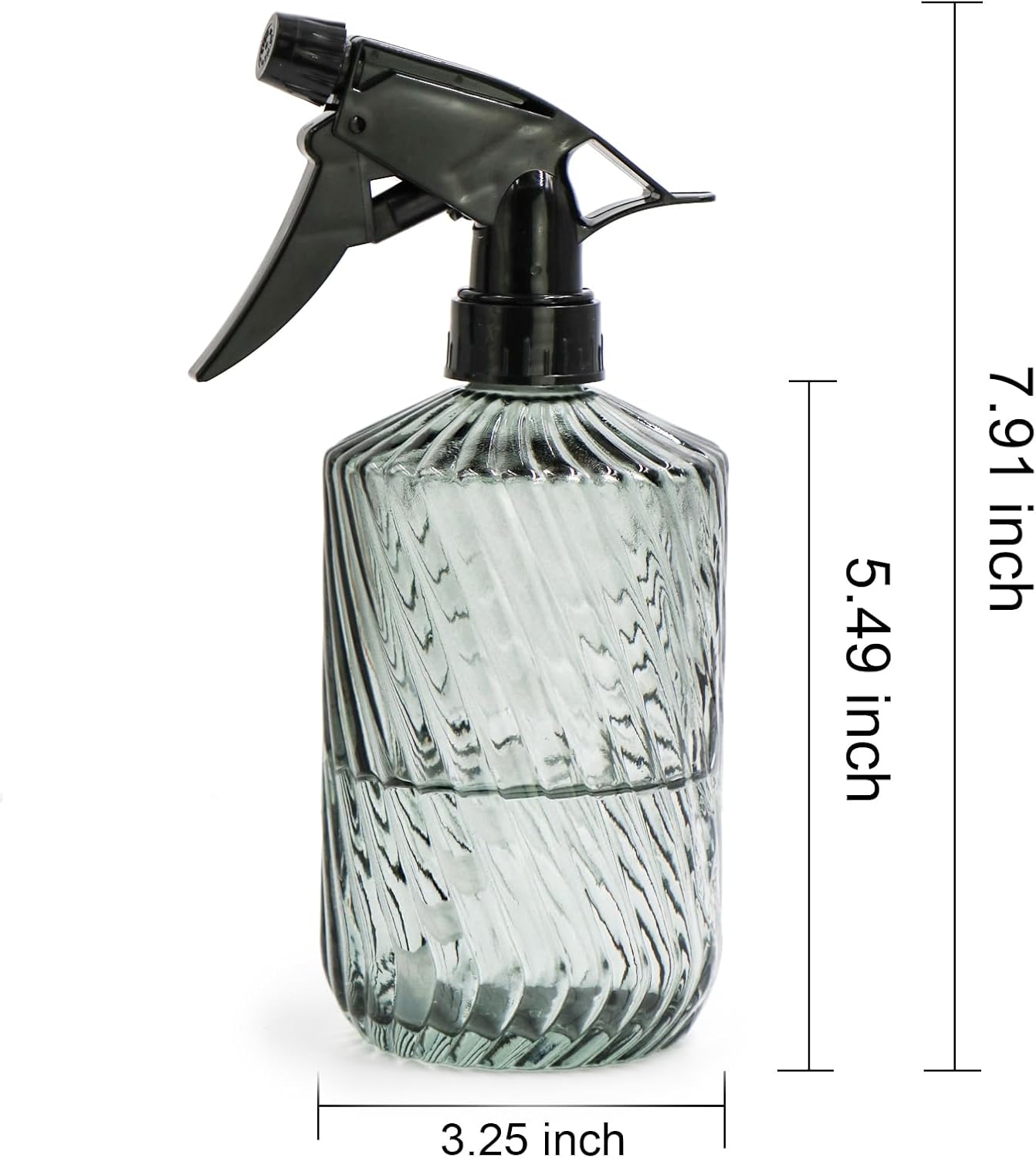 OFFIDIX Fine Mist Plant Mister,Handheld Pressure Glass Spray Bottles,0.45L/15.22oz Watering Can with Adjustable Nozzle for Outdoor Indoor Gardening and Cleaning Work(Diagonal Light Green)