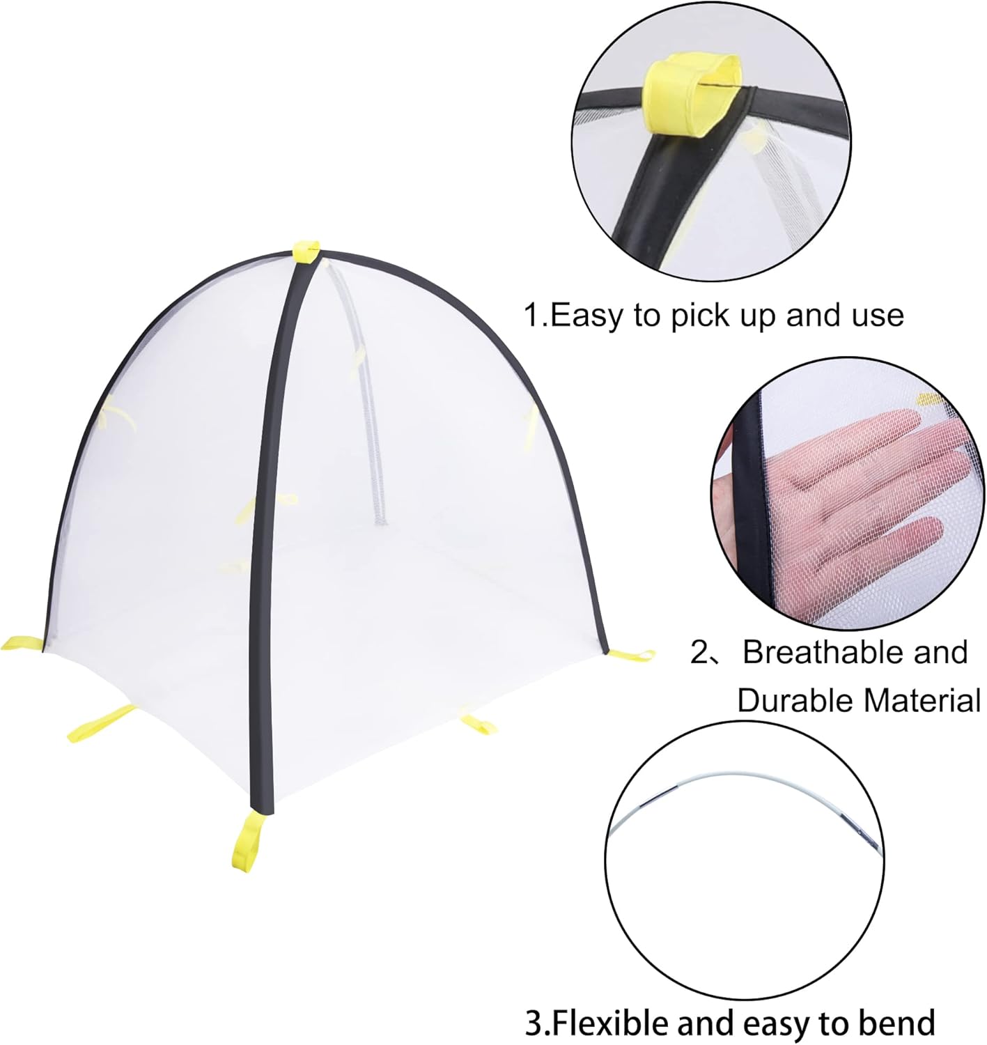 2 PCS Insect Barrier Plant Tent Cover-22 x 22 x 23 Inch Bug Guard Cover with Stakes-Insect Bird Barrier Netting Mesh for Protect Vegetable Plants Fruits Flowers from Birds Animal Eating