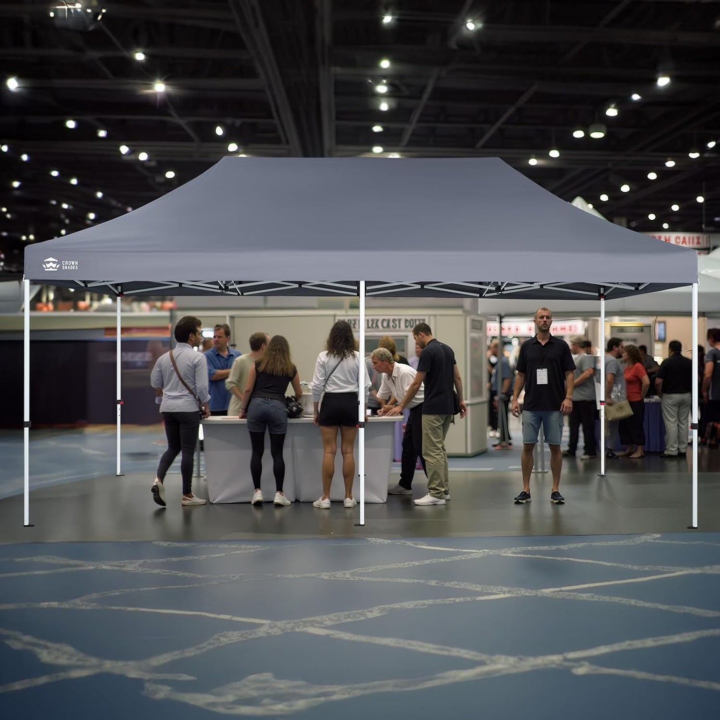 CROWN SHADES 10x20 Pop Up Canopy Tent - Commercial Canopy Tent with 400D Strength Oxford Fabric, Hexagonal Leg, 4 Upgraded Weights - Great for Trade Shows, Events,Parties & Commercial Use, Gray