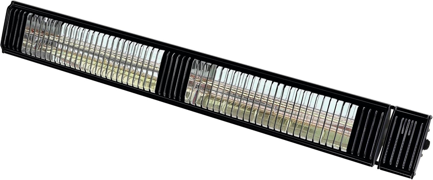 Commercial SunWave 3000 Watt Infrared Patio Heater Tungsten Ultra Quartz Low Glare with Remote control and 3 power levels, 11,028 BTU Max output By Muskoka Lifestyle Products USA Black