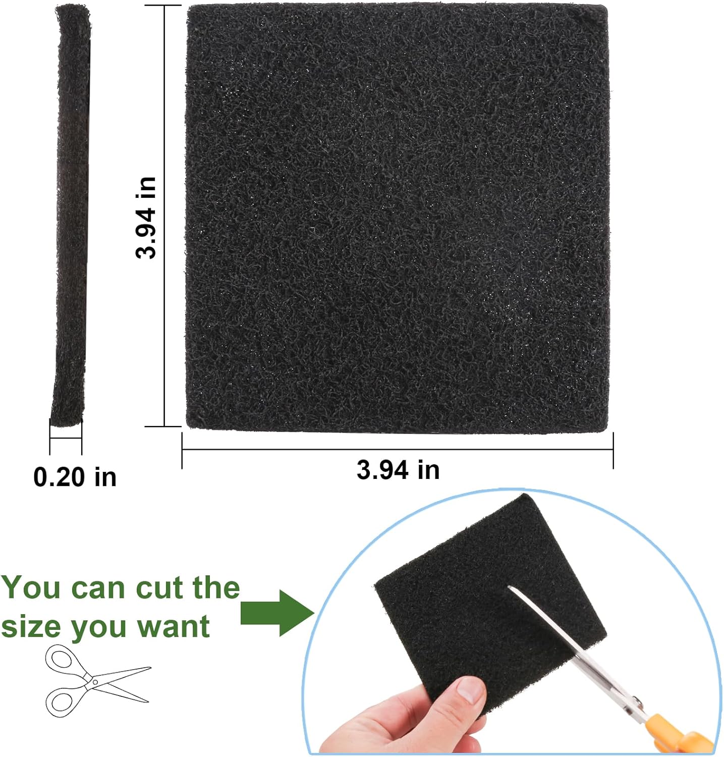 15 Pack Trash Can Odor Filter Refills for Trash Can and Compost Bin, Activated Charcoal Deodorizer Sheets for Indoor Kitchen Compost Bucket Countertop and Recycle Bin, Square 3.9 Inch