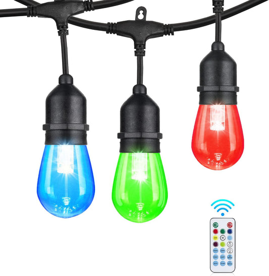 Auroraworld Outdoor String Lights, 24FT Color Changing Patio Lights Outdoor for Patio