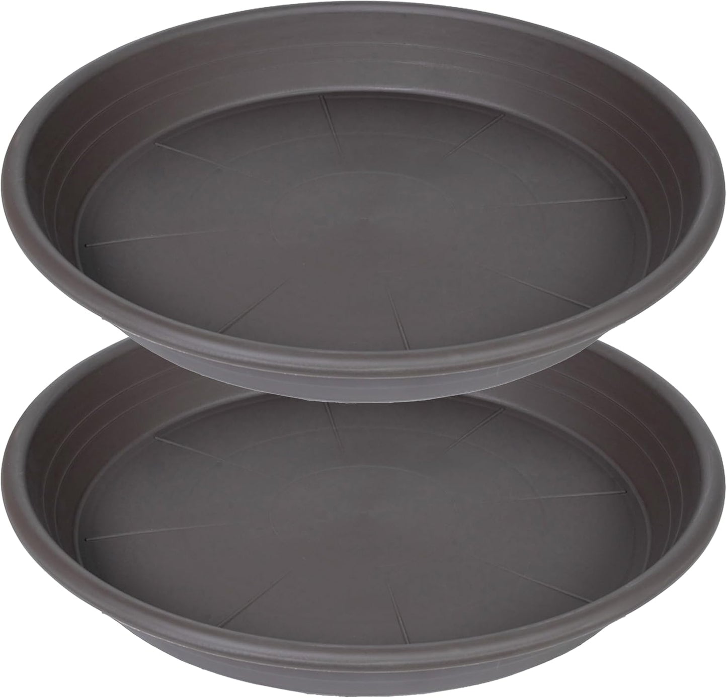 2 Pack of 22 inch Plant Saucer, Large Plant Tray, Heavy Sturdy Plant Drainage Tray for Indoors, Bird Bath Bowls, Sturdy Plastic Pot Tray for Planter 20 21"(Brown)