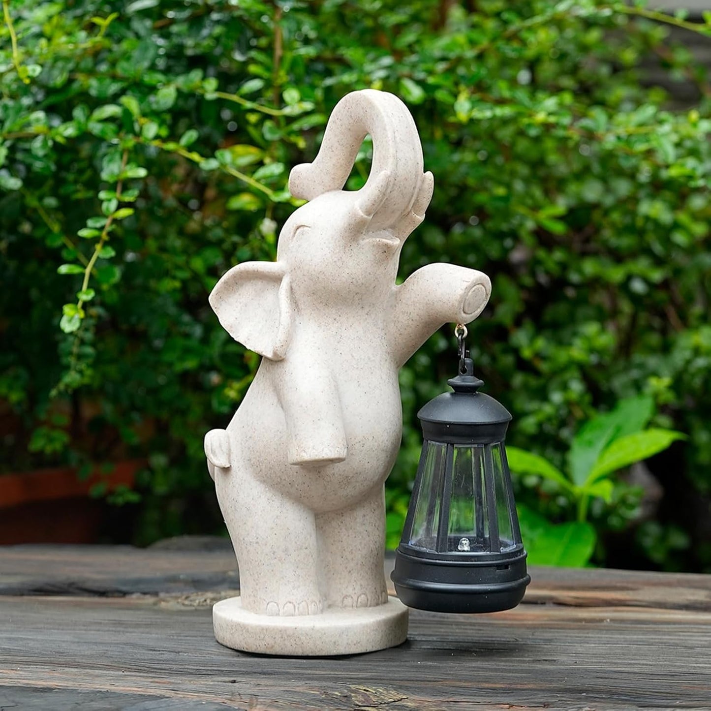 Solar Garden Statue 10 Inch Elephant Decor for Outside Yard Decoration Outdoor Unique Housewarming Gardening Birthday Gifts for Women Grandma