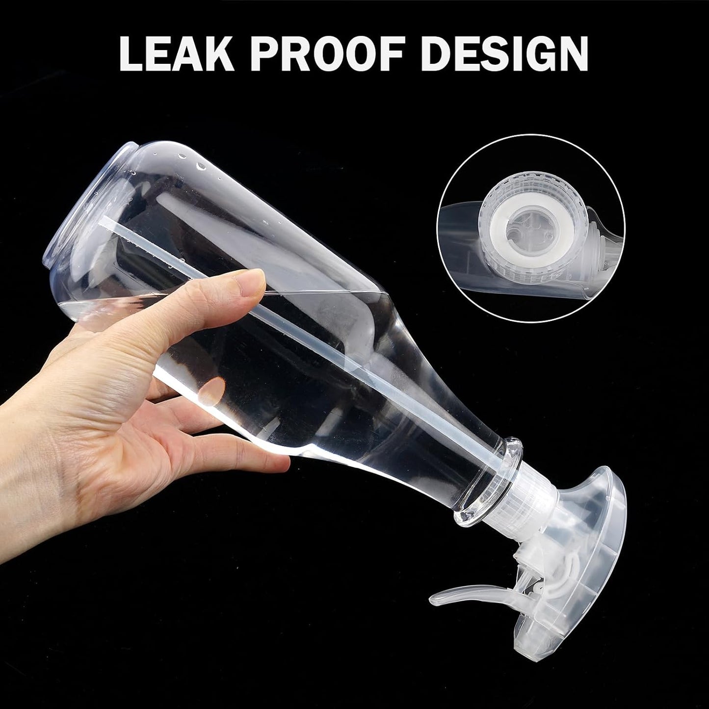 Plastic Spray Bottles Empty Spray Bottle 28.4oz Heavy Duty Spraying Bottles Mist/Stream Water Bottle for Cleaning Solutions, Plants, Pet, Essential Oils, Hair (Clear4)