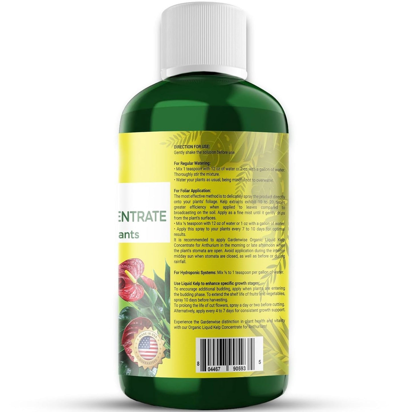 Organic Premium Seaweed Anthurium Fertilizer - Liquid Kelp Plant Food - Nutrient-Rich Soil Enhancer (16 OZ)