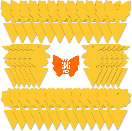 USKICH Sticky Trap Fruit Fly and Gnat Trap Sticky Bug Traps Fungus Traps for Indoor/Outdoor ，Insect Catcher for White Flies,Mosquitoes,Fungus Gnats,Lying Insects (36 Pcs Yellow)