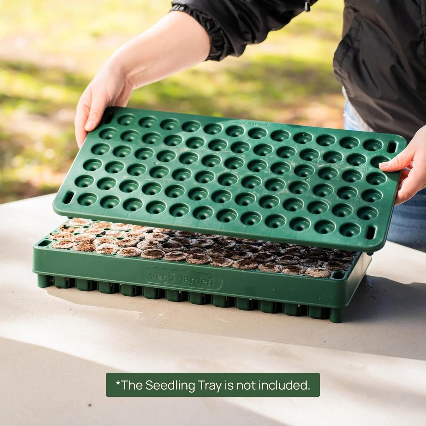 Vego garden Seedling Popper Tool, 3-in-1 Plant & Pop Board - 10" x 20", Works Perfectly with Stackable Seedling Trays