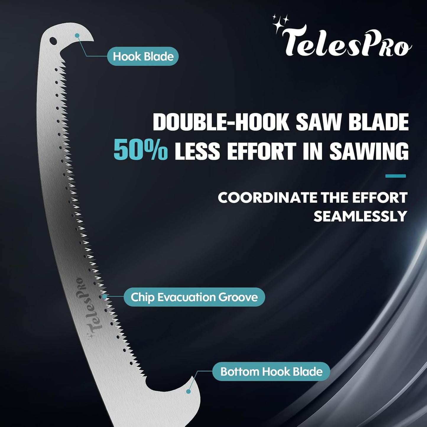 Extendable Tree Trimmer: Manual Pole Saw | 6-24ft Telescoping Pruning Pole for Tree Trimming | Saw Attachment, Safety Goggles, and Gloves Included | Trim Branches up to 2" Diameter