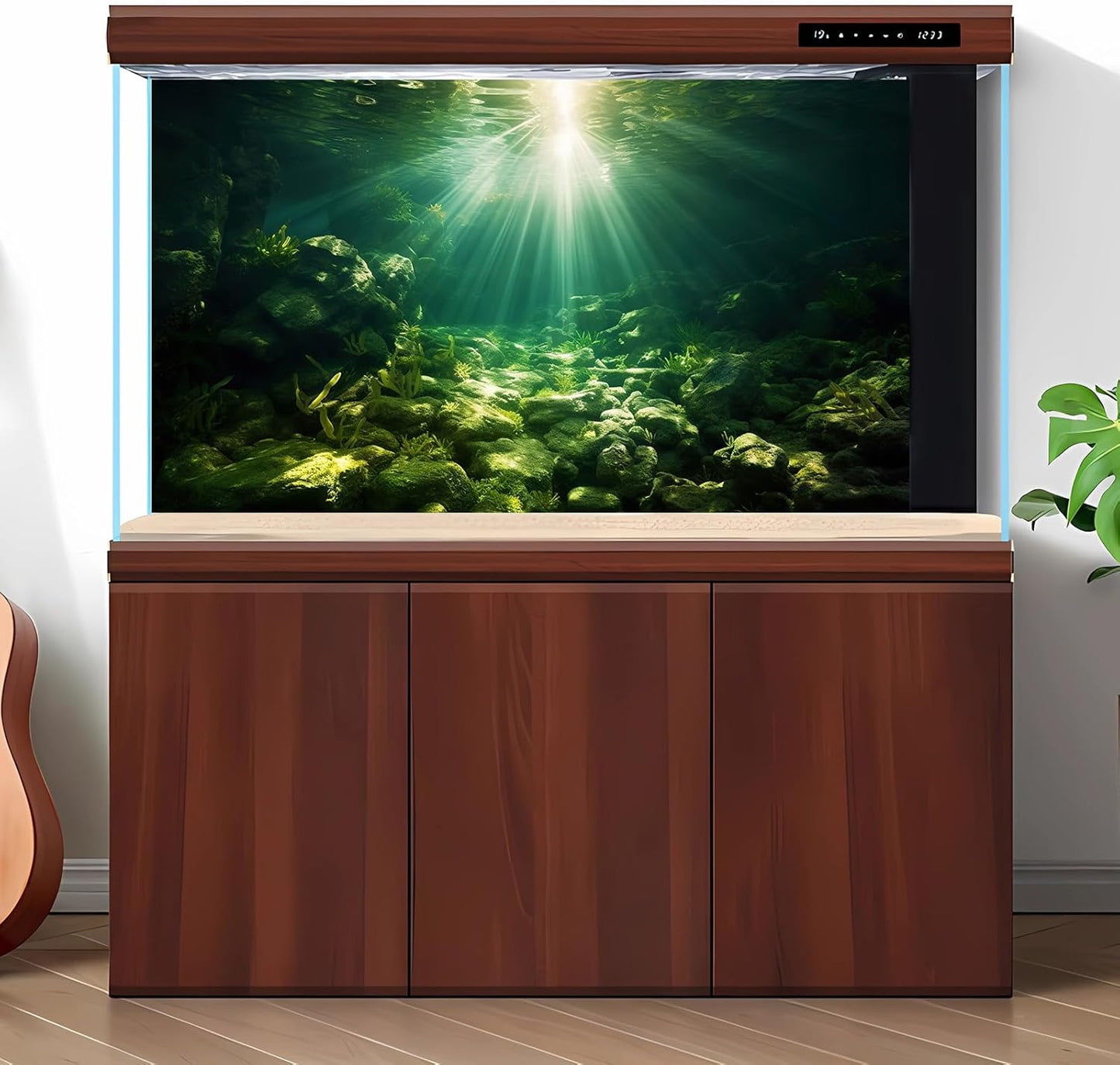 Underwater Sunray Aquarium Background Deep Ocean Rock Cave Fish Tank Background Under The Sea Coral Reef Aquarium Backgrounds Ocean Floor Tropical Fish Terrarium Backgrounds 30x18in