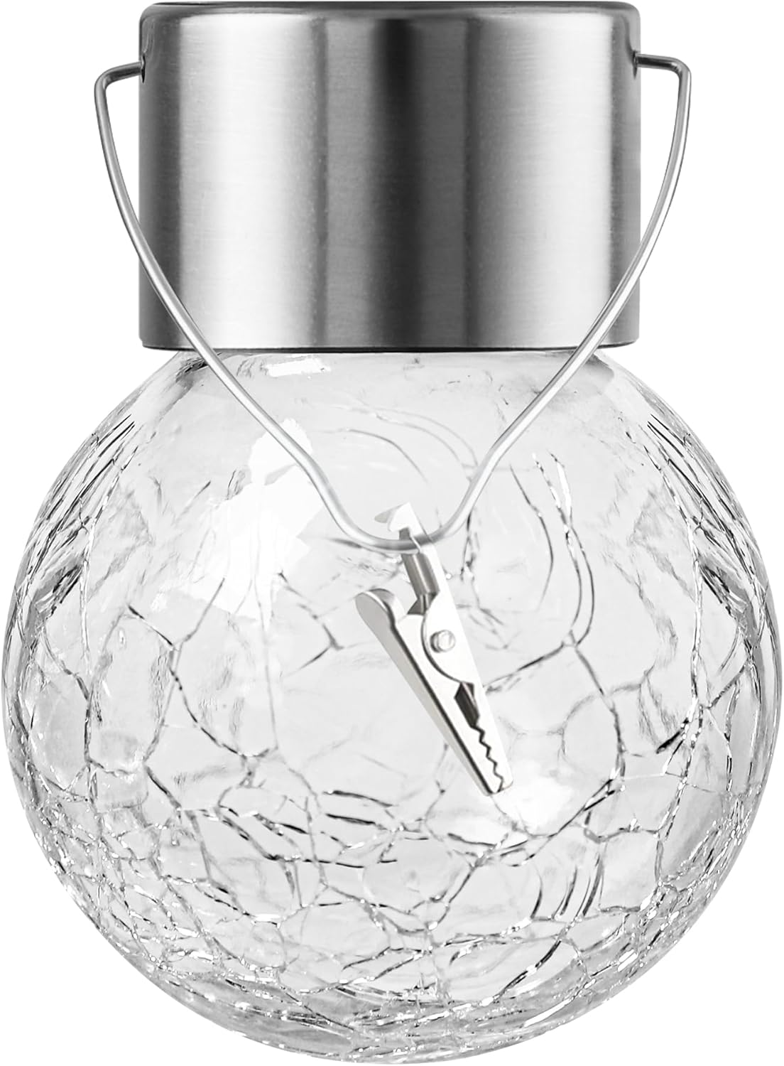 Solar Lights Outdoor Hanging Decorative Globe 8 Pack, Waterproof Solar Lantern with Handle and Clip, Solar Powered Glass Ball Lights for Garden Yard Fence Tree Umbrella Holiday Décor, Color Changing